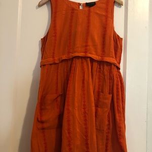 Easy Going Bright Orange Smock Dress